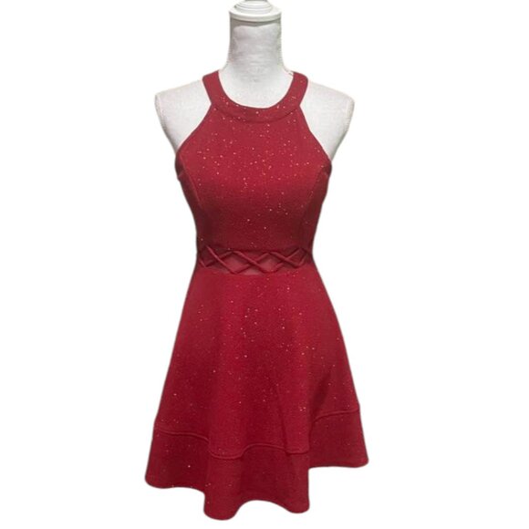 Emerald Sundae A-Line Flirty Sleeveless Mini Holiday Event Party Sequins… - Picture 15 of 15